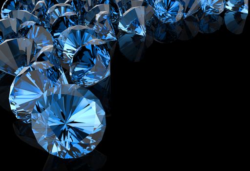 blue diamond on black and white background