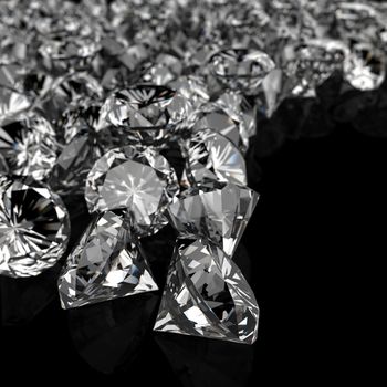 diamonds on black surface background