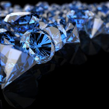 blue diamonds on black background