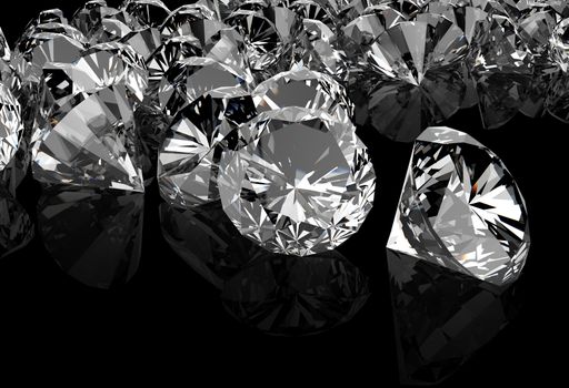 diamonds on black surface background