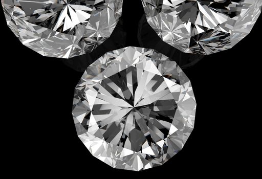 diamonds on black surface background