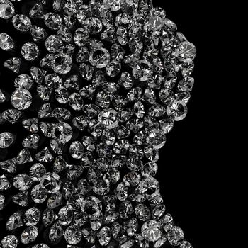 diamonds on black surface background