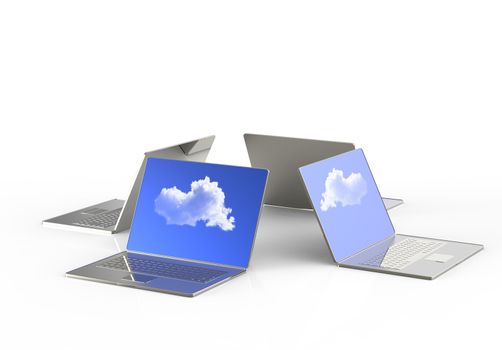 Cloud computing 3d structure as concept