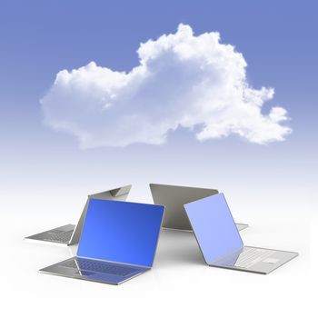 Cloud computing 3d structure as concept