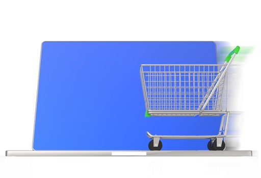 On line shopping concept on white background