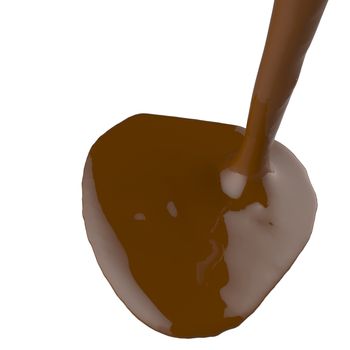 close up melt splash of brown hot chocolate 3d