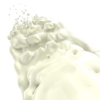 pouring milk or white liquid created splash