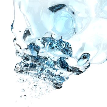 3d water splash isolated on white background