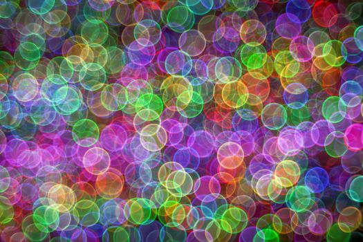 Festive Christmas elegant abstract background with booble bokeh multicolored lights. Background with defocused lights. Classic bokeh .Copy space.