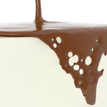 close up melt splash of brown hot chocolate 3d
