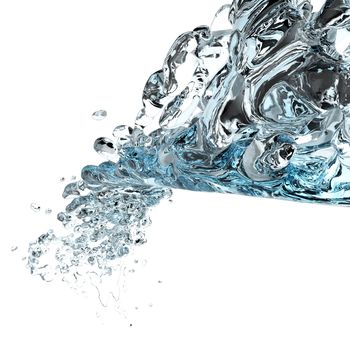 3d water splash isolated on white background