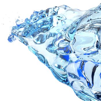 3d water splash isolated on white background