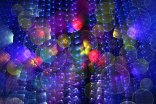 Christmas lights and ornaments. Multicolor bokeh background (illumination garland decoration). Unique bokeh effect.