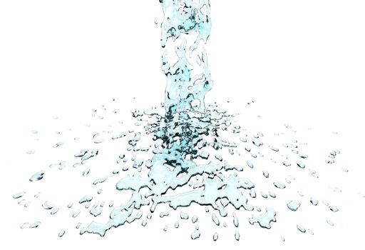 3d water splash isolated on white background