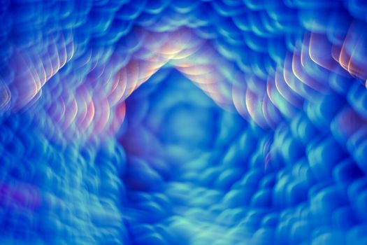 Abstract, defocused, blurred Blue light background. Natural defocused photo. Unique bokeh effect. Picture with copy space.