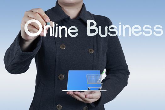 businesswoman and online business concept