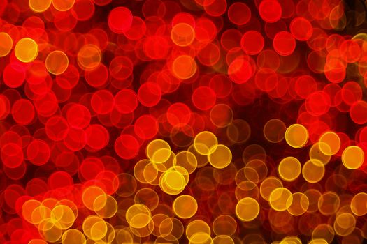 Classic bokeh “soap bubbles” Lush Lava. Festive Christmas elegant abstract background with booble bokeh lights. Background with defocused lights. Copy space.