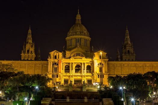 Night scene from National Museum of Art the Catalonia