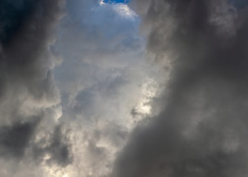 dramatic daylight storm clouds full frame panoramic background.