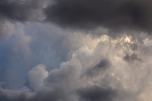 dramatic daylight storm clouds full frame panoramic background.