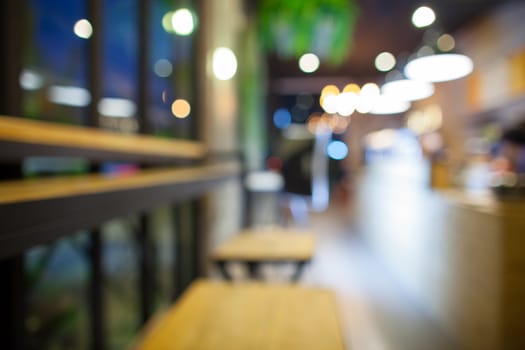 Blur empty wooden table and  kitchen background