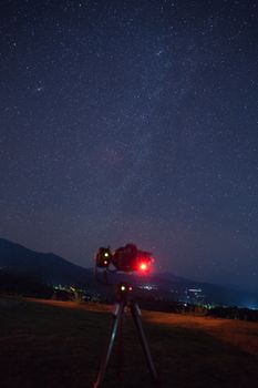 milkyway and star at night time