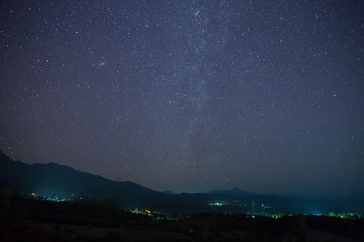 milkyway and star at night time