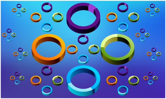 different size of rainbow circles on abstract backgrounds