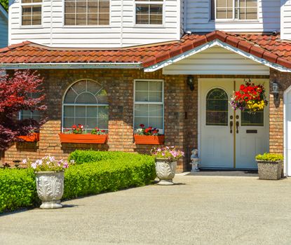 Entrance of luxury house in Vancouver, Canada