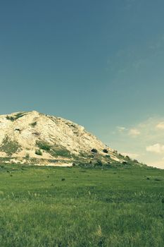 Beautiful summer landscape, high mountain, tinted image