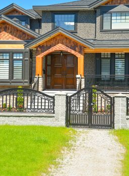 Fragment of brand new luxury family house in suburbs of Vancouver, Canada