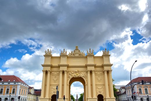 A view of Brandenburg Gate located in Potsdam, Germany.