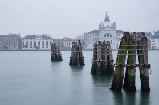 Giudecca channel view (Venice)  in the early morning light