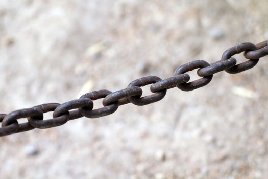 Chain old attached to a steel frame, Chain for towing, Binding bound with iron chains, The bond with steel chains, chains for incarceration, imprisonment captivity