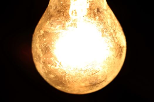 sphere lamp old (selective focus), communicate lighting bright for creative idea positive concept design