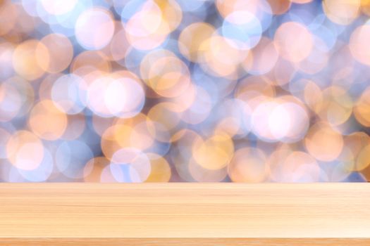 wood plank on bokeh golden yellow colorful background, empty wood table floors on bokeh glitter light gold luxury, wood table board empty front glittering gold, wooden on bokeh lighting shine gold