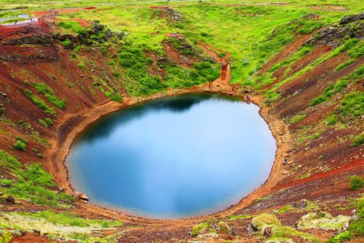 Kerid volcano crater, Iceland