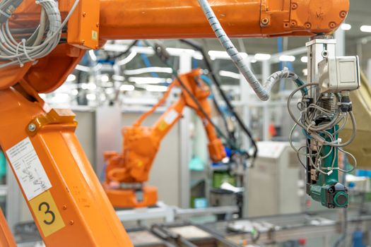 robotization of modern industry in the factory. New program industry 4.0