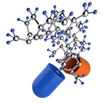 medical capsule and molecule structure as concept