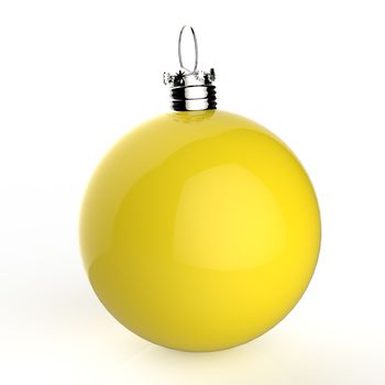 Empty Christmas ball ornament on white background