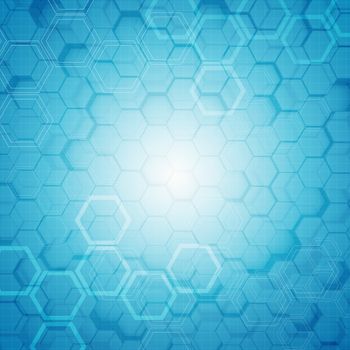 Abstract molecules medical blue background