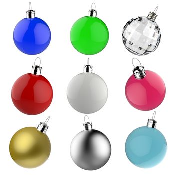 set of empty Christmas balls ornament