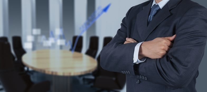 businessman success with his board room background