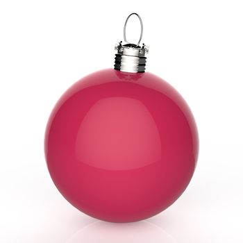Empty Christmas ball ornament on white background