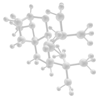 Molecule white 3d on white background