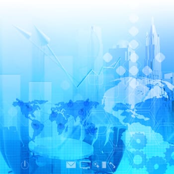Abstract business background blue color