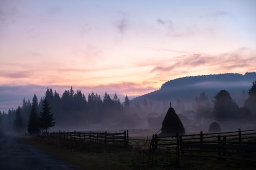 Landscape nature view background. View from street at a wonderful landscape nature view with space for your text in mountains