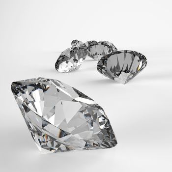 Diamonds 3d in composition as concept