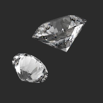 Diamonds 3d in composition as concept