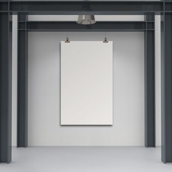 empty modern style frame on composition wall as concept